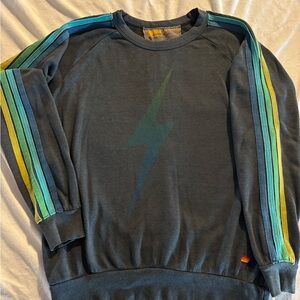 Aviator Nation Dark Blue Sweater with Lightning Bolt